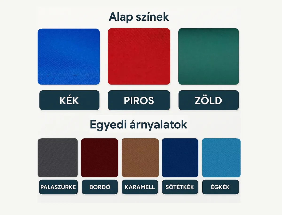 Társasjáték asztal textil szín választék – 8 szín